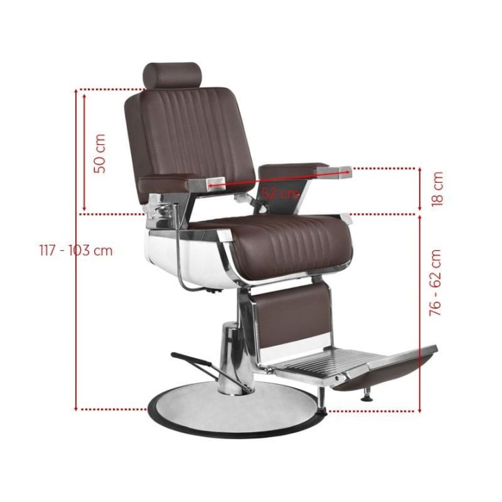 FOTEL BARBERSKI ROYAL II BRĄZOWY